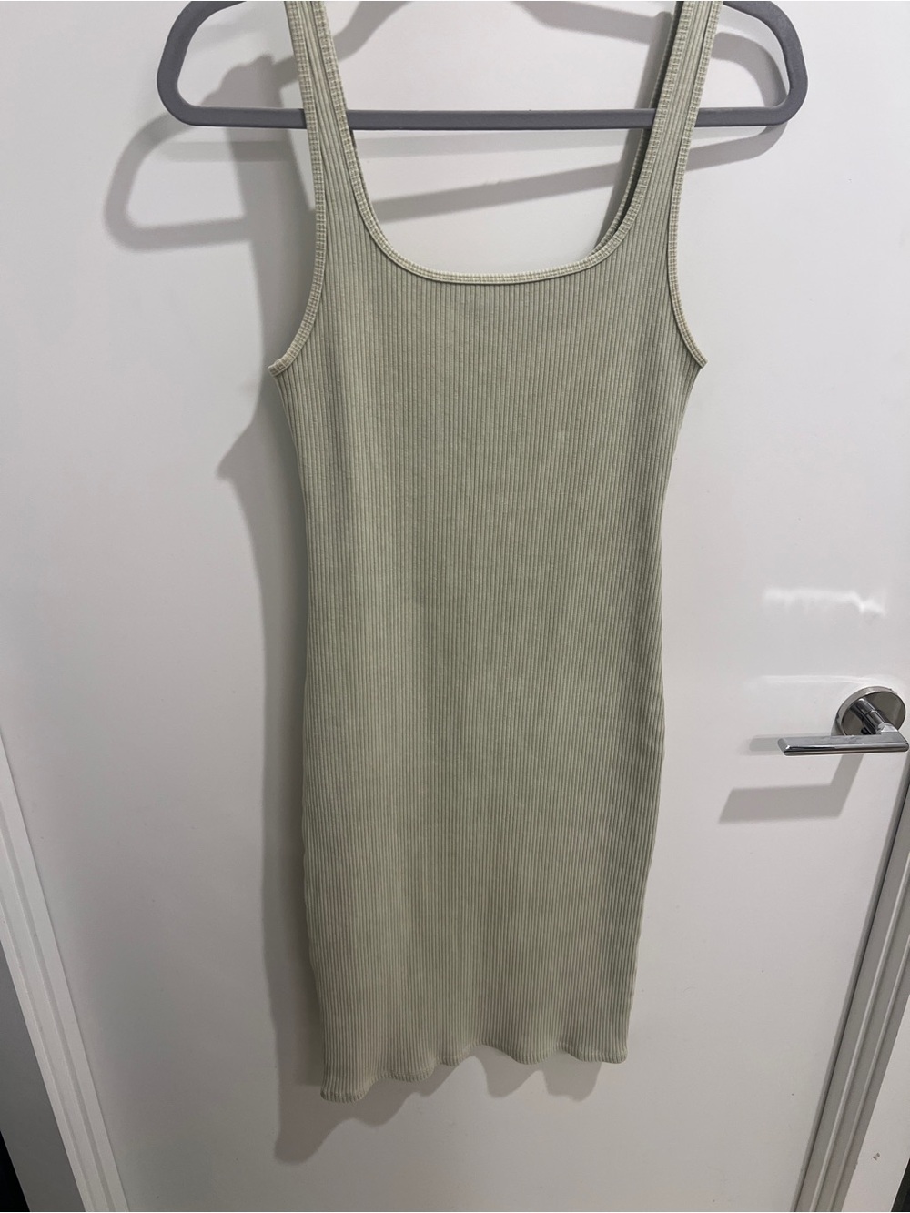 Aritzia Ribbed Tank Midi Dress — Sage Green